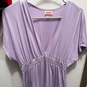 Deep V Light Purple Dress